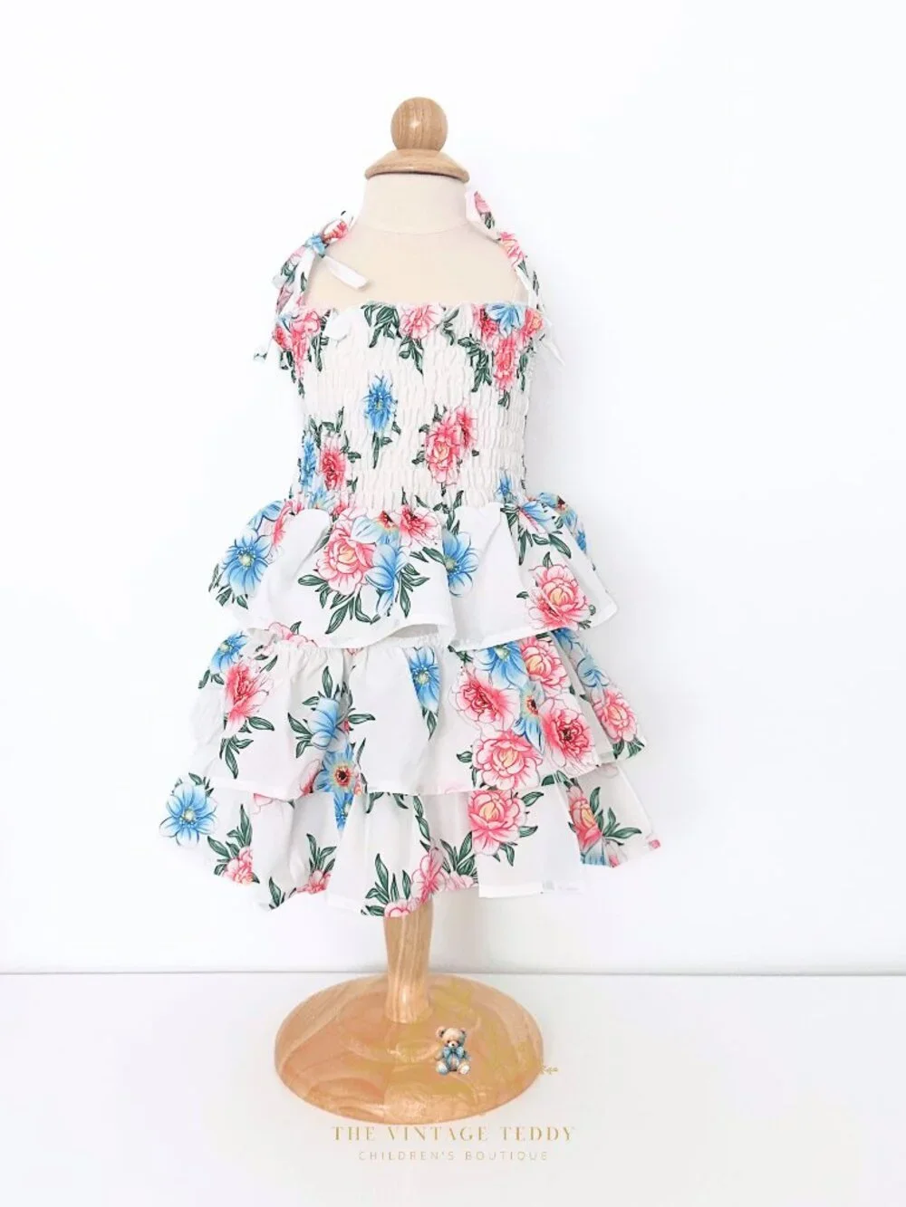 NWT Pretty Girls Dress for Kids Floral Nap Smocking Ruffled Spring & Summer 5T